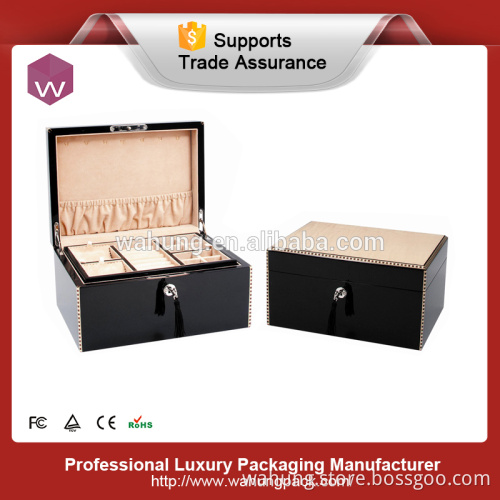 luxury wooden square box with compartments for jewelry